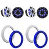 KICKER (2 Pair 51MSC84 8" LED Premium Marine Speakers & 51KLSR88-8.8-Inch to 8-Inch LED Adapter Rings Bundle view 1
