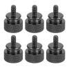 MECCANIXITY 6Pcs #6-32 UNC Aluminum Thumb Screws, 12x16mm(ODxH) Computer Case Thumb Screws for PC Side Panel Motherboard Mounting Screw, Black view 1