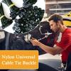 100PCS Nylon Universal Cable Tie Buckle,Heavy Duty Self-Locking Nylon Zip Ties Holder,Black Zipties Small Cinch Straps,UV Resistant Plastic Cable Ties Tool for Car Daily Repair(100Pcs) view 2