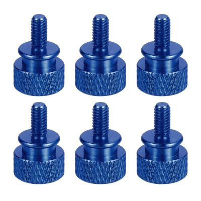 MECCANIXITY 6Pcs M4x0.7mm Aluminum Thumb Screws, 12x18mm(ODxH) Computer Case Thumb Screws for PC Side Panel Motherboard Mounting Screw, Glue