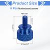 MECCANIXITY 6Pcs M4x0.7mm Aluminum Thumb Screws, 12x18mm(ODxH) Computer Case Thumb Screws for PC Side Panel Motherboard Mounting Screw, Glue view 2