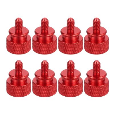 MECCANIXITY 8Pcs M4x0.7mm Aluminum Thumb Screws, 12x16mm(ODxH) Computer Case Thumb Screws for PC Side Panel Motherboard Mounting Screw, Red