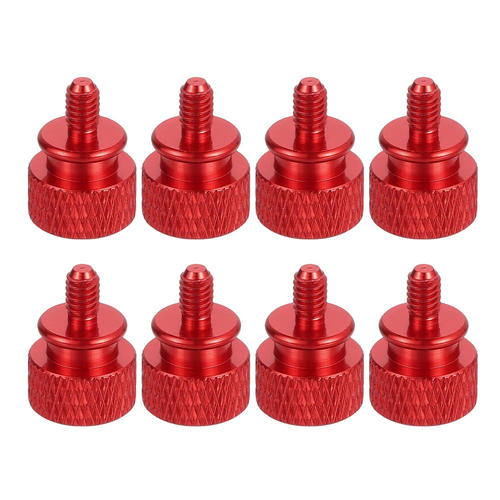 MECCANIXITY 8Pcs M4x0.7mm Aluminum Thumb Screws, 12x16mm(ODxH) Computer Case Thumb Screws for PC Side Panel Motherboard Mounting Screw, Red
