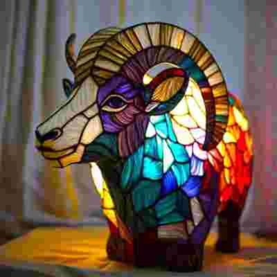 3D Animal LED Night Light - Colorful Resin & Glass Desktop Lamp, Retro-Style Cute Decor for Nursery/Office