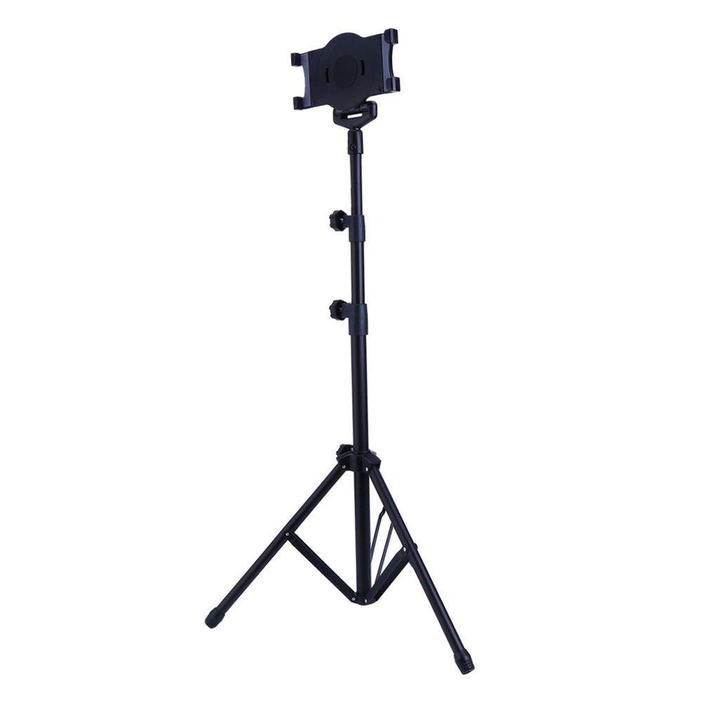 DIYEAH Adjustable Rotating Tablet Tripod Stand for 7-10 Inch Tablets Stable Floor Mount Holder Extendable Height for Home Office and Travel (Black)