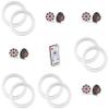 Kicker (4 Pair) 45KM654L LED 6.5 Marine Coax with Charcoal and White Grills with a Pair of 50KLSR65 6.5 Led Speaker Ring & LED Remote Bundle view 1