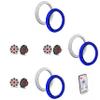KICKER (3 Pair 45KM84L 8" LED Marine Speakers & 51KLSR88-8.8-Inch to 8-Inch LED Adapter Rings & LED Remote Bundle view 1