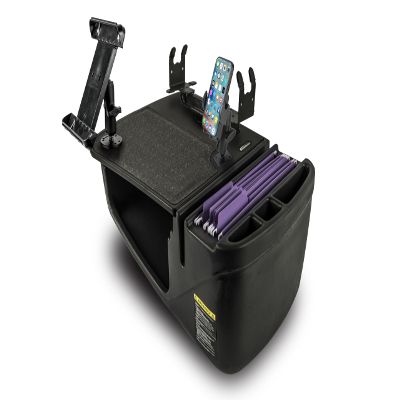AutoExec Efficiency GripMaster Car Desk for Your Vehicle Workstation and Mobile Office, Black with Phone Mount, Tablet Mount and Printer Stand