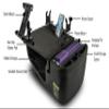 AutoExec Efficiency GripMaster Car Desk for Your Vehicle Workstation and Mobile Office, Black with Phone Mount, Tablet Mount and Printer Stand view 3