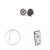 Kicker 45KM84L 8" LED Marine Speakers & 47KLSR8 8-Inch LED Spacer Rings & LED Remote Bundle view 1