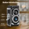 Vintage Mini Digital Camera, Portable Retro TLR Reflex Style Digital Cameras, Twin Lens, 12MP Autofocus Vlogging Camera, for Beginners Teens Adults view 4