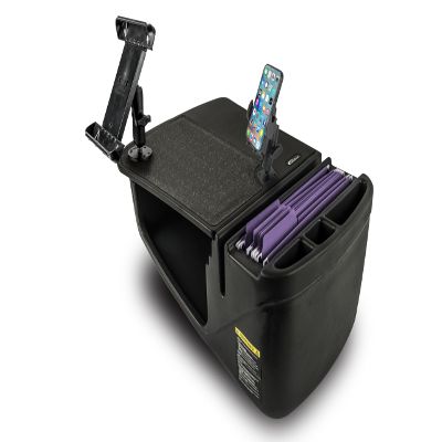 AutoExec Efficiency GripMaster Car Desk for Your Vehicle Workstation and Mobile Office, Black with 400 watt Power Inverter, Phone Mount and Tablet Mount