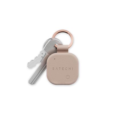 Satechi FindAll Keychain with Find My, Wireless Rechargeable, Location Tracker, Left-Behind Alerts, Loud Audible Chime, Works with iPhone, iPad, Mac  Desert Rose