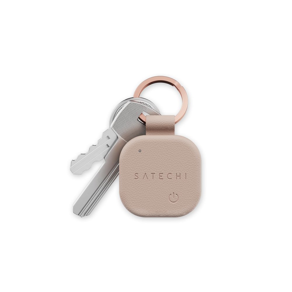 Satechi FindAll Keychain with Find My, Wireless Rechargeable, Location Tracker, Left-Behind Alerts, Loud Audible Chime, Works with iPhone, iPad, Mac Desert Rose