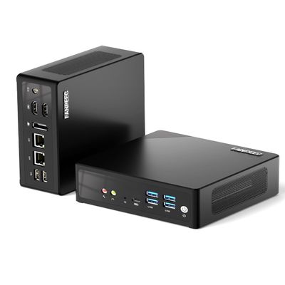 FANPEEC Mini PC N150 8GB RAM DDR5 128GB NVME SSD, Mini Computer Win 11 Pro Dual RJ45 LAN, 4USB 3.0, 2USB 2.0, WiFi5 BT4.2, Micro PC with 4K Triple Screen Display Home/Office