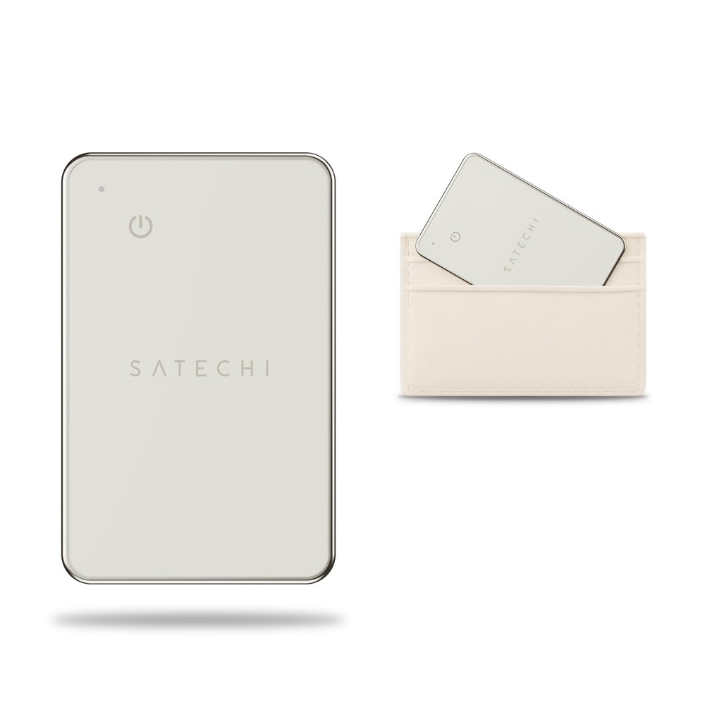 Satechi FindAll Wallet Card with Find My, Wallet Tracker Card with Left Behind Notification, Sound Alert and Wireless Charging, Works with iPhone, iPad, Mac  Sand