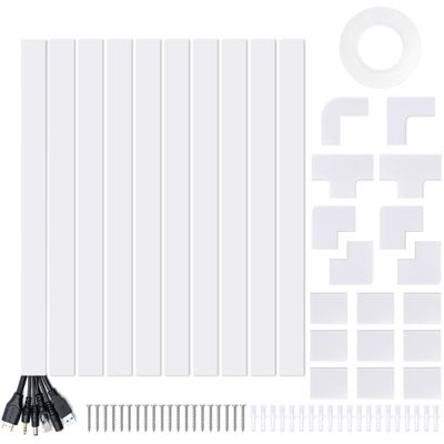 157in Cord Hider Kit, Cord Covers for Wires on Wall, Cable Hider Cord Organizer, Wire Hiders for TV on Wall, Cord Concealer, Cable Cover Wall Wire Management, 10 X L15.7 W1.18 H0.6in, White