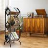 CAOJLjiaxiang-2012 CD-Holder Removable Vinyl Record Storage Rack Iron Floor-Mounted CD Record Storage Rack Office Magazine and Newspaper Rack Record Player Stand view 3