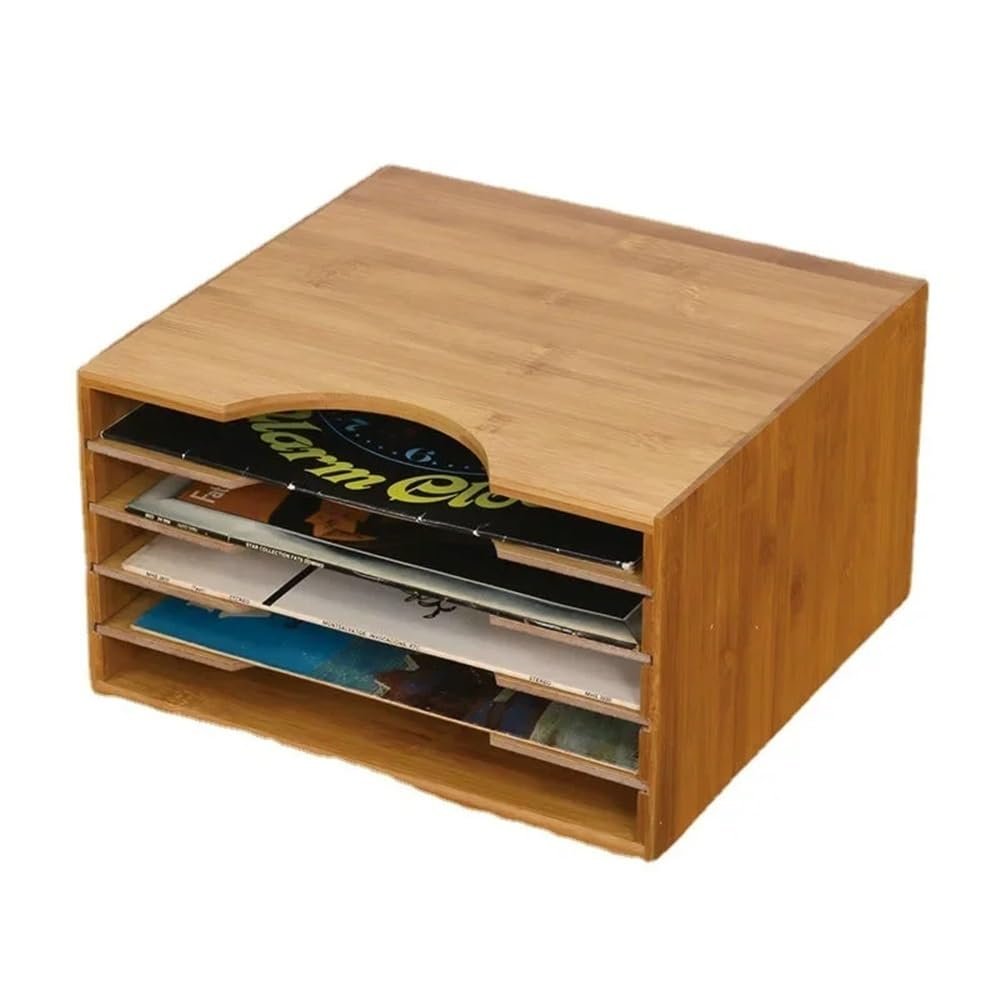 CAOJLjiaxiang-2012 CD-Holder CD Organizer Nostalgic Cassette Collection Box Record Rack Wooden Old Document Storage Desktop Record Player Stand