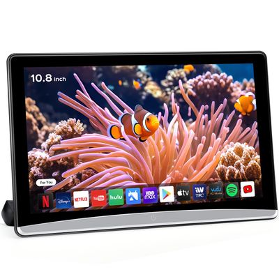 10.8inch Android Portable Car TV Headrest Monitor Tablet for Cars Back seat Support Phone Wireless mirroring Touchscreen with WiFi/Bluetooth/HDMI/USB/Video Player (CPad-108)