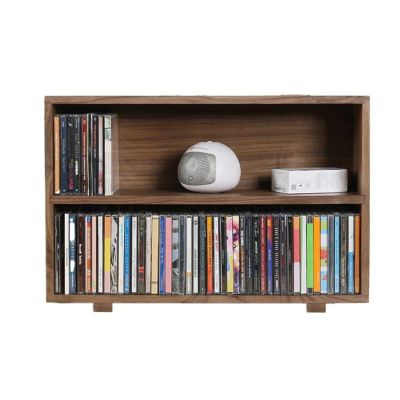 CAOJLjiaxiang-2012 CD-Holder Desktop CD Storage Rack Blu-ray disc Collection Display Cabinet Double-Layer CD Cabinet Solid Wood Retro Storage Rack Record Player Stand