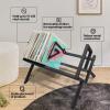 CAOJLjiaxiang-2012 CD-Holder CD Display Frame Magazine Placement Rack for Arrangement Metal Desktop Creative Bookshelf Record Storage Rack Record Player Stand(Large) view 4