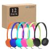 GEEKRIA 12 Pack Wired Headphones for Classroom, Adjustable On-Ear Headphones, Kids Children Headset for Schools, Student, Libraries, Computer Lab, Testing Centers, Bulk Pack (Oval Earcups) view 1