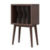 CAOJLjiaxiang-2012 CD-Holder Record Player Stand, Turntable Stand with Removable Glass Partition, Vinyl Record Storage Stand Table with Solid Wood Legs for Living Room, Bedroom Record Player Stand view 1