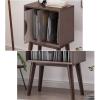 CAOJLjiaxiang-2012 CD-Holder Record Player Stand, Turntable Stand with Removable Glass Partition, Vinyl Record Storage Stand Table with Solid Wood Legs for Living Room, Bedroom Record Player Stand view 4