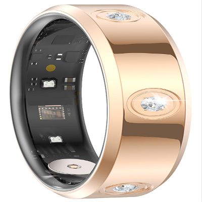 CNBRO Smart Ring Ultra Narrow Heart Rate Monitor Diamond Comfortable Sleep Ring Health Fitness Tracker Pedometer Step Counter Calories Waterproof Ladies Smart Rings for Women Men Anillo Inteligente