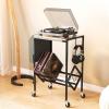 CAOJLjiaxiang-2012 CD-Holder Home CD Storage Rack Carbon Steel Creative Living Room Small Side Table Vinyl Record Storage Rack Simple Bookshelf Record Player Stand view 3