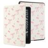 AdorableWhimsy Cute Cherry Bowknot Case Compatible with Kindle Paperwhite 12th Generation 7 Inch(KPW6)& Kindle Colorsoft Signature Edition with Hand Strap Auto Sleep/Wake Textured Leather Folio Cover view 1