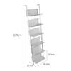 CAOJLjiaxiang-2012 CD-Holder Vinyl Record Storage Rack, 3/6 Tier Floor Standing Metal Shelf Bookshelf, Wall Mounted Document, Newspaper and Magazine Display Storage Record Player Stand(Large) view 2