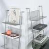 CAOJLjiaxiang-2012 CD-Holder Vinyl Record Storage Rack, 3/6 Tier Floor Standing Metal Shelf Bookshelf, Wall Mounted Document, Newspaper and Magazine Display Storage Record Player Stand(Large) view 3