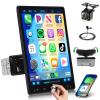 10.4 inch Single Din Car Stereo with Wireless Carplay Android Auto-2025 Upgraded 1080P IPS Detachable Touch Screen,5.2Bluetooth,12LED Backup Camera,FM Radio,USB/AUX,Mirror Link,SWC view 1