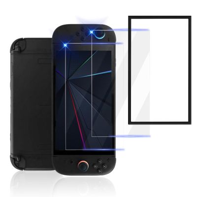Screen Protector for Switch 2 , OLCLSS Glass Screen Protector for Nintendo Switch 2 with Anti-Scratch Anti-Fingerprint Blue Light Filter , Tempered Glass Protector for Switch 2 2X Stronger with Dust Plugs and Thumb Grip Caps Set