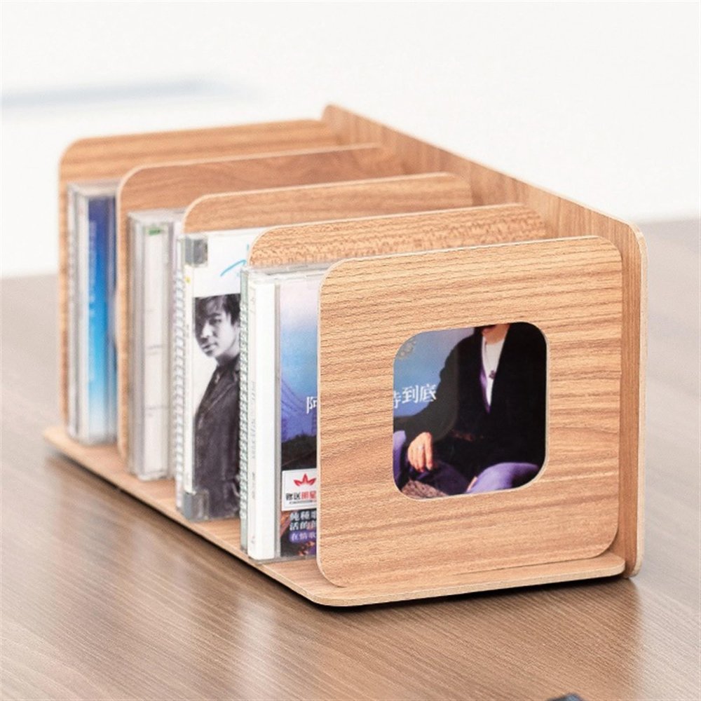 CAOJLjiaxiang-2012 CD-Holder CD Rack Wooden Storage Creative Display Rack DVD disc Video Rack CD Storage Cabinet Box Record Rack Record Player Stand
