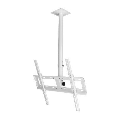 Ceiling TV Mount Bracket, Support 77 Lbs, Fits 32 to 55" LED Screen Display, with TV Mount Shelf and Height Adjustable Pole, White TV Bracket (1.5m)