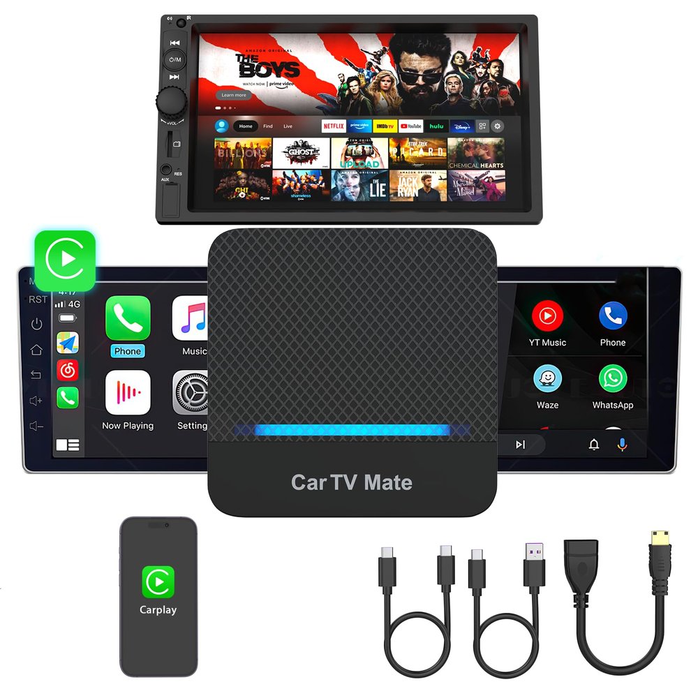 2025 New Car TV Mate Pro with Wireless CarPlay Adapter, HDMI Multimedia Adapter for TV Stick Converter/Game Consoles/Set-Top Box/Screen Throwers, CarTV Mate Support Wired CarPlay Car from 2016