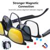 HYERNFOP Smart Sunglasses for Men & Women, Bluetooth Glasses with Magnetic UV400 Polarized Lenses Anti-Blue Light, Bluetooth 5.4, Built-in Microphone,Speaker(Yellow Lens) view 2