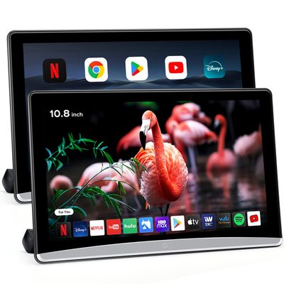 10.8inch Android Portable Car TV Headrest Monitor Tablet for Cars Back seat Support Phone Wireless mirroring Touchscreen with WiFi/Bluetooth/HDMI/USB/Video Player (CPAD-108-2)