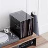 CAOJLjiaxiang-2012 CD-Holder Vinyl Record Holder, Desktop Record Storage Box with Stainless Steel Feet, Large Capacity Acrylic Vinyl Record Storage Rack Cube Record Player Stand view 4
