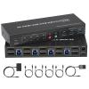 4K HDMI KVM Switch 2 Monitors 4 Computers, Dual Monitor and 2 HDMI USB 3.0 KVM Switches 4K@60Hz,Support Extended/Mirror Mode Share 3 USB 3.0 Ports with Desktop Controller, Adapter Included view 1