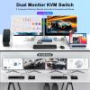 4K HDMI KVM Switch 2 Monitors 4 Computers, Dual Monitor and 2 HDMI USB 3.0 KVM Switches 4K@60Hz,Support Extended/Mirror Mode Share 3 USB 3.0 Ports with Desktop Controller, Adapter Included view 2