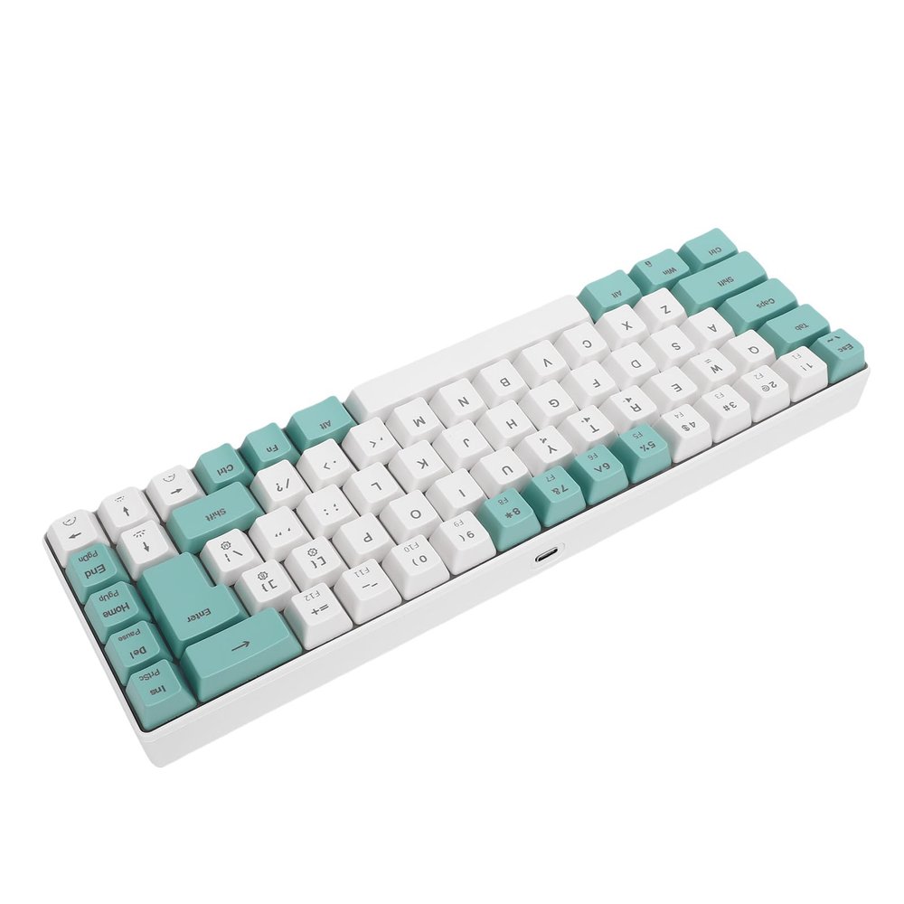 Diydeg Wired Keyboard, 68 Key Gaming Keyboard for PC Laptop (Green White Color Block)