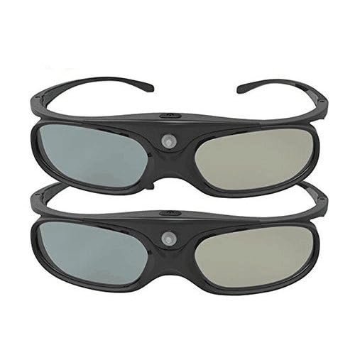 2 Pack DLP Link 3D Glasses for Projector, ELEPHAS 144Hz Rechargeable Active Shutter Glasses Compatible with DLP-Link 3D Projectors: Acer, ViewSonic, BenQ, Optoma, Panasonic, Dell