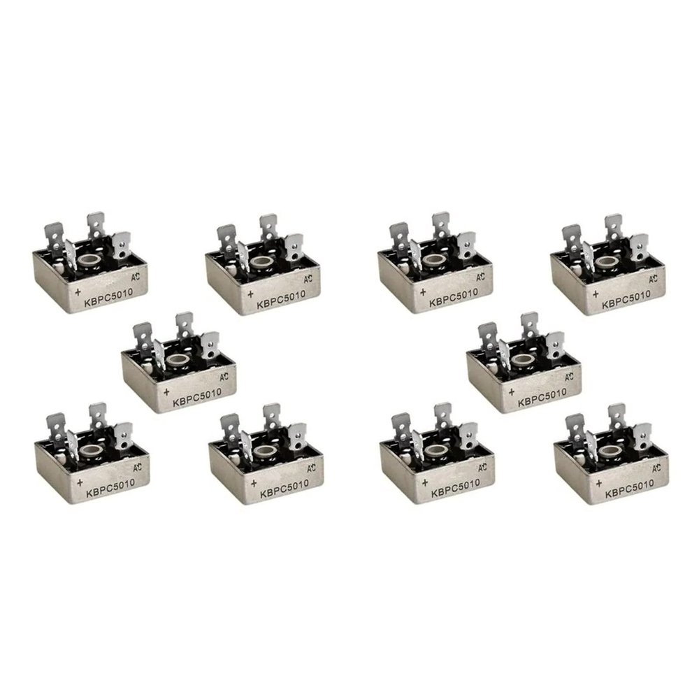 10Pcs Replacement 1000V 50A Metal Case Single Phase Diode Bridge Rectifier