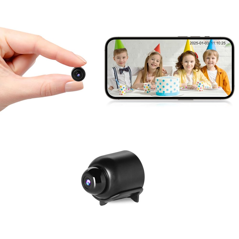 BEEDMXU Smallest Wireless WiFi Security Camera, 1080P HD Home Office Car, Indoor Stroller with Motion Detection Smart Night Vision Mini Surveillance Camera