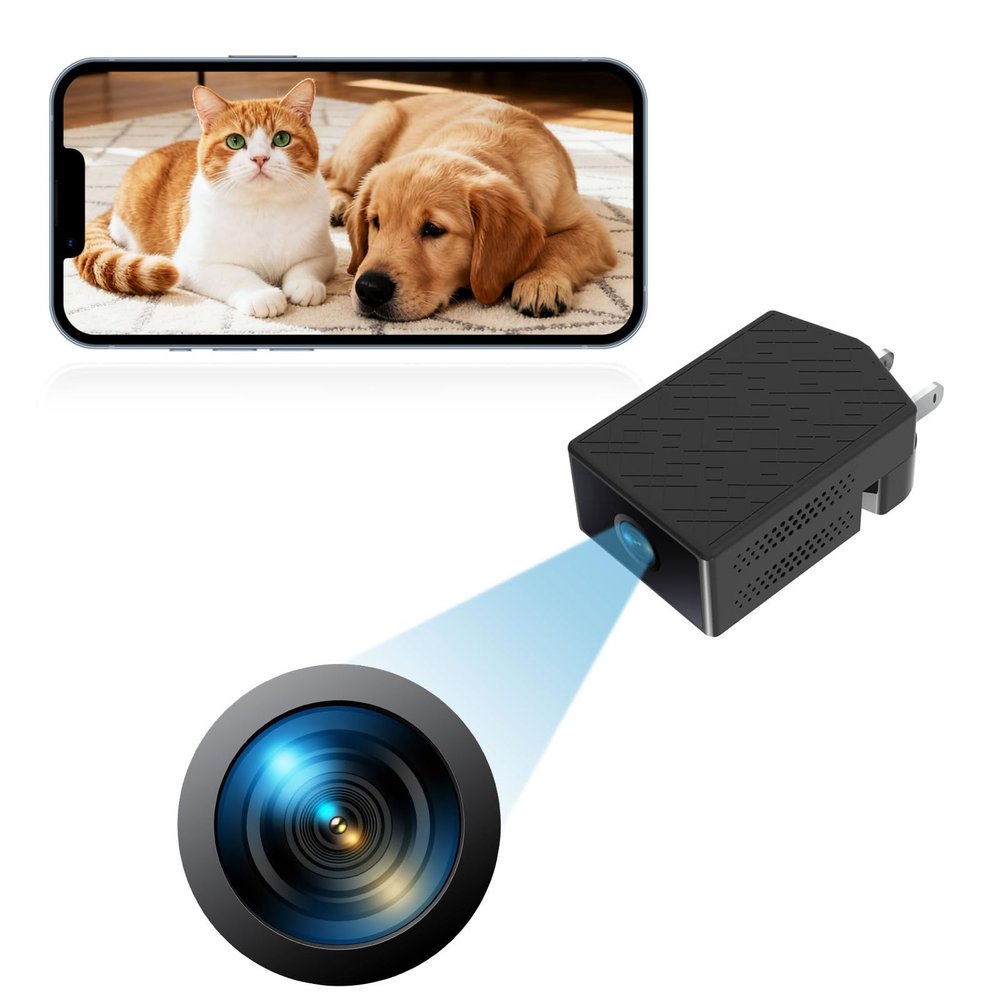 BEEDMXU Home Plug-in WiFi Smart Spy Camera - 4K HD Night Vision - Ideal Mini Camera for Elderly and Pet Monitoring - Remote Mobile Monitoring - 170 Wide-Angle View - Motion Detection, Cloud Storage