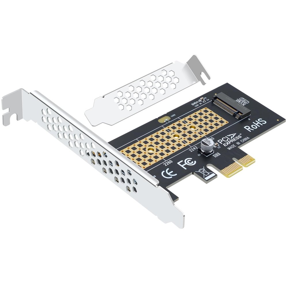 Buacoz PCIe 4.0 x1 to M.2 NVMe SSD Adapter Card - Single Port Full Speed M.2 NVME SSD Expansion Card with Heatsink,M-Key Converter, Plug Play for Desktop PC